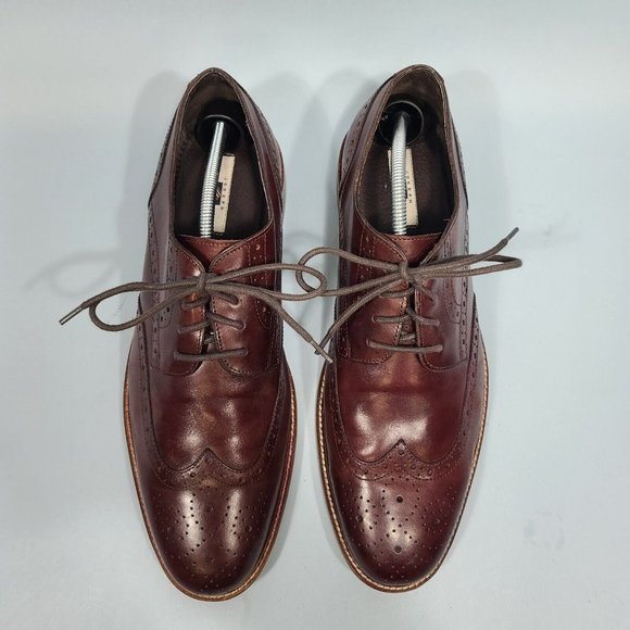 Joseph Abboud Wingtip Oxford Brouge Mens Dress Shoes Size 12 Chestnut Leather